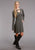Stetson Womens Grey Rayon Blend Heathered Knit L/S Dress XL