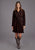 Stetson Womens Western Shirt Chocolate Brown Lambskin L/S Dress