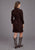 Stetson Womens Western Shirt Chocolate Brown Lambskin L/S Dress