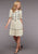 Stetson Womens 2098 Fitted Twill White 100% Rayon S/S Dress