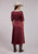 Stetson Womens Lace Applique Satin Wine Polyester Blend S/S Dress