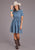 Stetson Womens Smile Pockets Self Tie Blue Lyocell S/S Dress