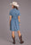 Stetson Womens Smile Pockets Self Tie Blue Lyocell S/S Dress
