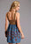 Stetson Womens Fitted Tank Bodice Blue/Saddle Brown Lyocell S/L Dress
