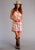 Stetson Womens Ruffle Herringbone Floral Pink 100% Rayon S/L Dress