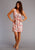 Stetson Womens Ruffle Herringbone Floral Pink 100% Rayon S/L Dress