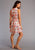 Stetson Womens Ruffle Herringbone Floral Pink 100% Rayon S/L Dress