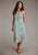 Stetson Womens Floral Jade Green Rayon/Nylon S/L Dress