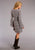 Stetson Womens Keyhole Neckline Aztec Wine 100% Rayon L/S Dress