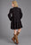 Stetson Womens Longhorn Mojave Print Black 100% Rayon L/S Dress