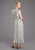 Stetson Womens Field Flower Blue Multi 100% Rayon S/L Dress