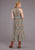 Stetson Womens Carnation Border Tan/Blue 100% Cotton S/L Dress