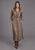Stetson Womens Serape Herringbone Sand 100% Rayon L/S Dress