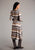 Stetson Womens Desert Serape Brown 100% Rayon L/S Dress