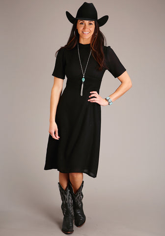 Stetson Womens Black Rayon/Nylon Herringbone Twill Dress 4