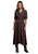 Stetson Womens Piping Notch Collar Chocolate 100% Rayon L/S Dress