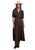 Stetson Womens Piping Notch Collar Chocolate 100% Rayon L/S Dress