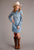 Stetson Womens Floral Paisley Blue 100% Cotton L/S Dress