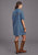 Stetson Womens Antique Nickle Blue 100% Cotton S/S Dress