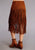 Stetson Womens Long Fringe Brown Leather Skirt