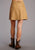 Stetson Womens Button Front Gored Saddle Brown Lamb Suede Skirt