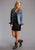 Stetson Womens Two Tier Fringe Black Lamb Leather Skirt 18