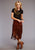 Stetson Womens Brown Leather Lamb Suede Fringe Skirt 12
