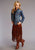 Stetson Womens Brown Leather Lamb Suede Fringe Skirt 12