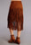 Stetson Womens Brown Leather Lamb Suede Fringe Skirt 12