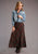 Stetson Womens Flat Weave Blanket Brown/Red 100% Rayon Skirt