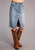 Stetson Womens Blue 100% Cotton Slit Center Denim Midi Skirt 4