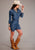 Stetson Womens Short Jumpsuit Blue 100% Lyocell L/S Romper