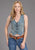 Stetson Womens Fitted Western Blue Cotton Blend Denim Vest
