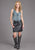 Stetson Womens Fitted Western Blue Cotton Blend Denim Vest