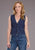 Stetson Womens Stretch Denim Dark Wash Cotton Blend Cotton Vest