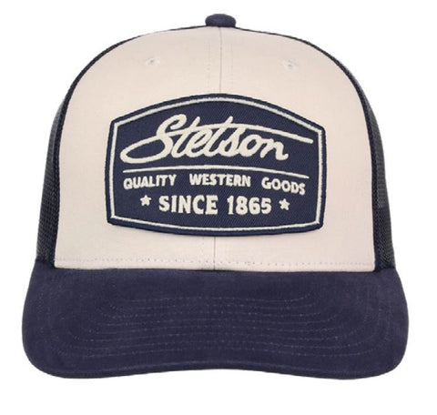 Stetson Unisex Quality Western Goods Cream/Blue Cotton Blend Baseball Cap Hat