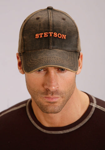 Stetson Unisex Made of America Brown 100% Cotton Baseball Cap Hat