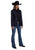 Stetson Womens Notch Collar Blue Cotton Blend Blazer