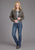 Stetson Womens Plaid Blanket Collared Grey/Khaki Poly/Wool Jacket