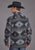 Stetson Mens Aztec Flannel Shirt Black/Gray Poly/Wool Wool Jacket
