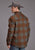 Stetson Mens Plaid Shirt Charcoal/Rust Poly/Wool Wool Jacket
