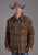 Stetson Mens Plaid Shirt Charcoal/Rust Poly/Wool Wool Jacket