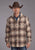 Stetson Mens Western Plaid Shirt Brown/Tan 100% Wool Wool Jacket