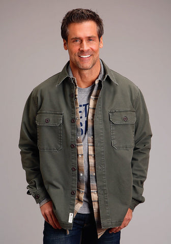 Stetson Mens Stretch Canvas Grey Cotton Blend Cotton Jacket