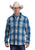 Stetson Mens Wooly Plaid Shirt Blue/White 100% Wool Wool Jacket