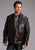 Stetson Mens Black Leather Smooth Bomber Jacket