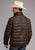 Stetson Mens Quilted Puffy Dark Brown Leather Leather Jacket