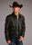 Stetson Mens Distressed Snap Front Brown Leather Leather Jacket