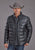 Stetson Mens Quilted Smooth Black Leather Insulated Jacket