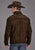 Stetson Mens Smoother Moto Burnt Brown Leather Leather Jacket